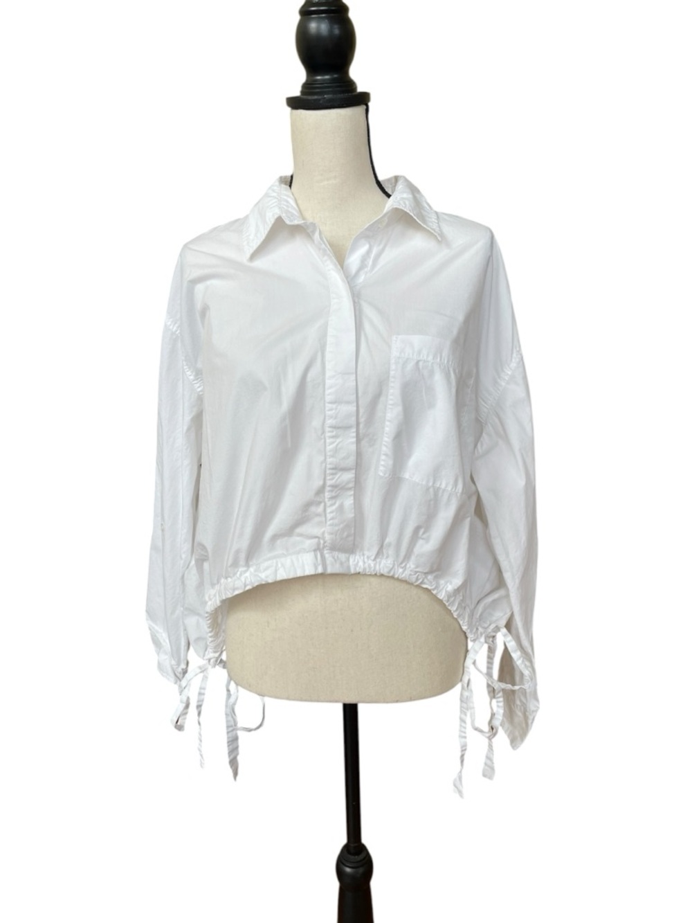 Citizens Of Humanity Alexandra White Drawstring Hem Button-Down Shirt